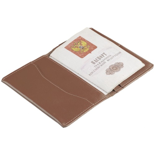 Обложка для паспорта Apache, коричневая (какао) фото 4