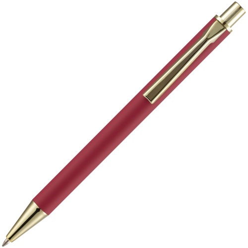 Ручка шариковая Lobby Soft Touch Gold, красная фото 4