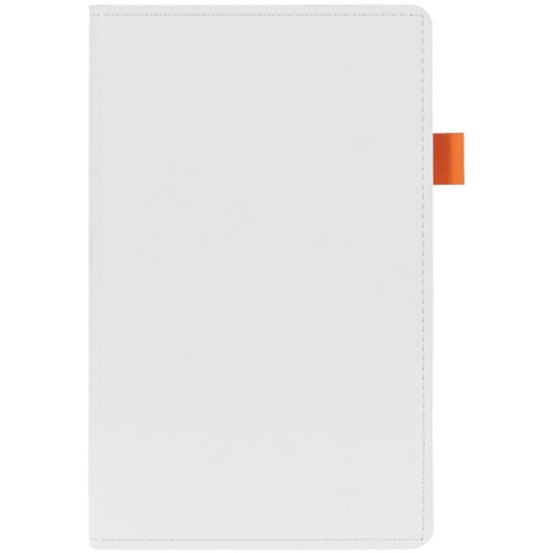 Ежедневник White Shall, недатированный, белый с оранжевым фото 2