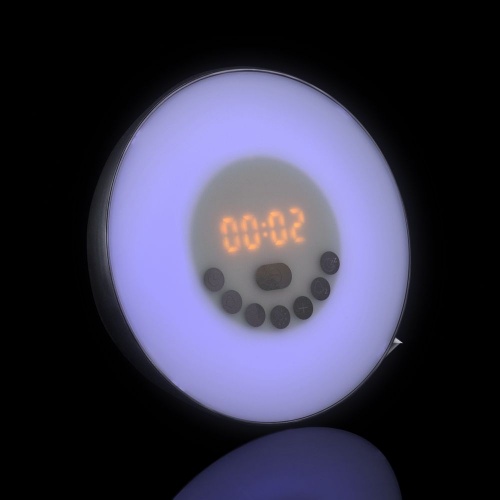 Лампа-колонка со световым будильником dreamTime, ver.2, черная фото 12