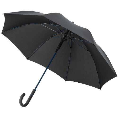 Зонт-трость с цветными спицами Color Style, синий с черной ручкой фото 2