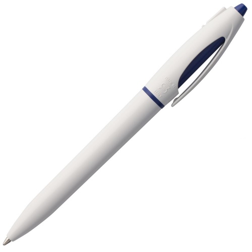 Ручка шариковая S! (Си), белая с темно-синим фото 4