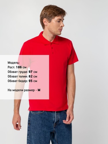 Рубашка поло мужская Spring 210, красная фото 4