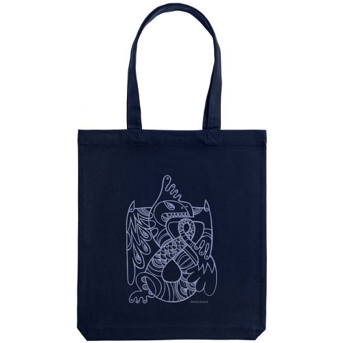 Холщовая сумка «Кетцалькоатль», темно-синяя фото 2