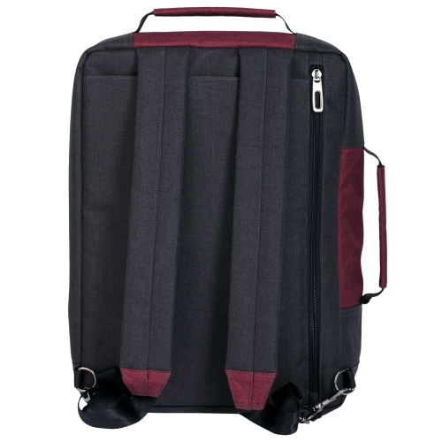 Рюкзак для ноутбука 2 в 1 twoFold, серый с бордовым фото 3