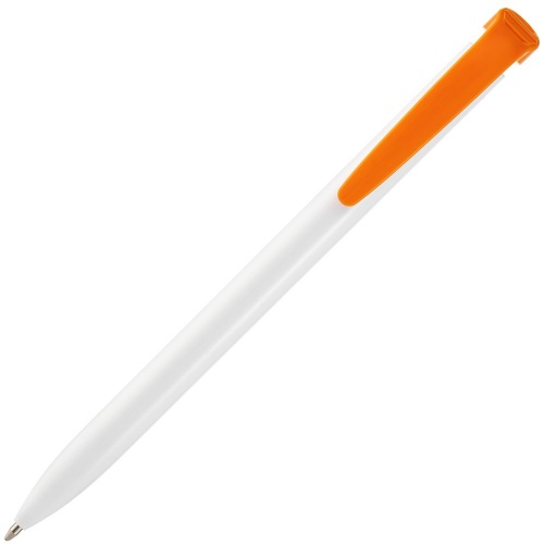 Ручка шариковая Favorite, белая с оранжевым фото 3
