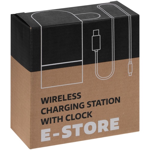 Зарядная станция c часами E-Store для смартфона, часов и наушников, черная фото 11