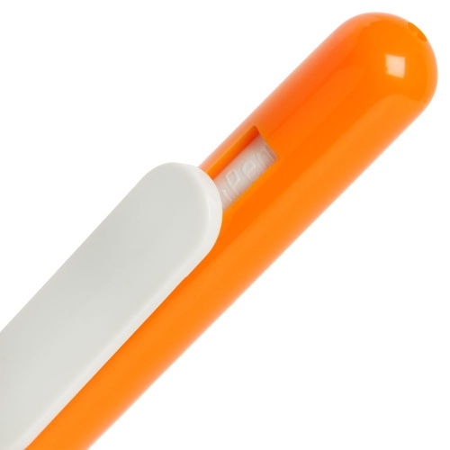 Ручка шариковая Swiper, оранжевая с белым фото 4