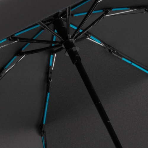 Зонт складной AOC Mini с цветными спицами, бирюзовый фото 2