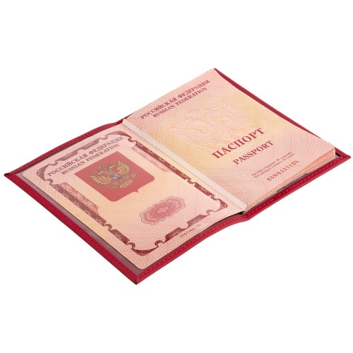 Обложка для паспорта Shall, красная фото 4