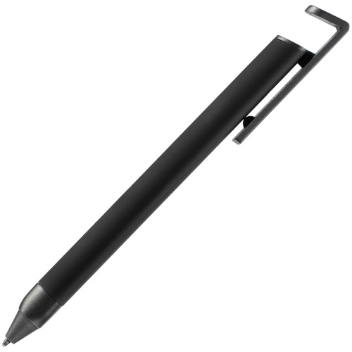 Ручка шариковая Standic с подставкой для телефона, черная фото 3