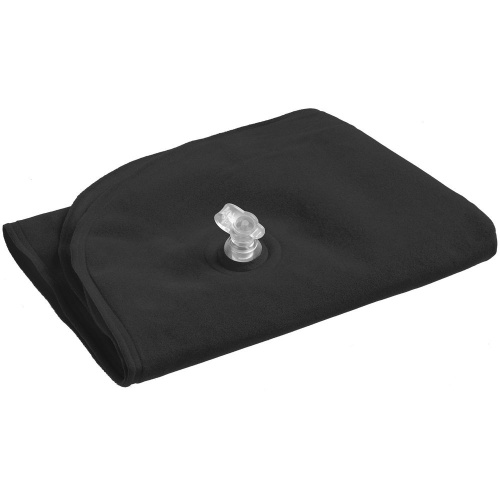 Надувная подушка под шею в чехле Sleep, черная фото 2