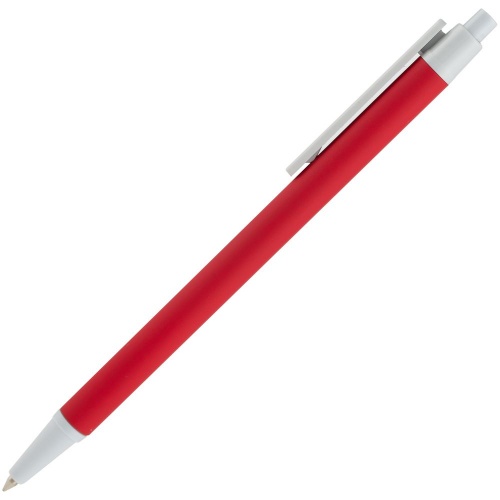 Ручка шариковая Button Up, красная с белым фото 3