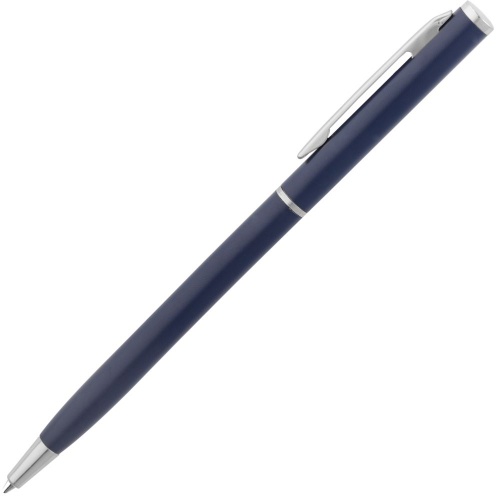 Ручка шариковая Hotel Chrome, ver.2, матовая синяя фото 3