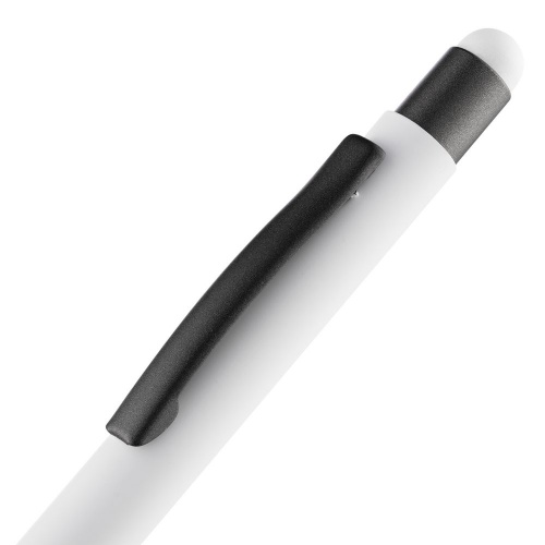 Ручка шариковая Digit Soft Touch со стилусом, белая фото 5