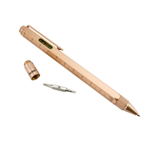 Ручка шариковая Construction, мультиинструмент, розовое золото фото 3