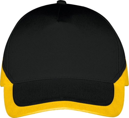 Бейсболка Booster, черная с желтым фото 2