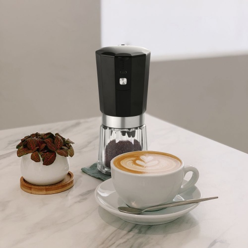 Портативная кофемолка Electric Coffee Grinder, черная с серебристым фото 9
