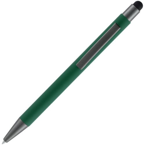Ручка шариковая Atento Soft Touch со стилусом, зеленая фото 3