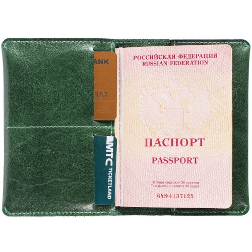 Обложка для паспорта Apache, ver.2, темно-зеленая фото 4