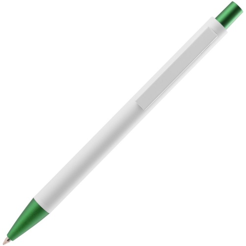 Ручка шариковая Chromatic White, белая с зеленым фото 3