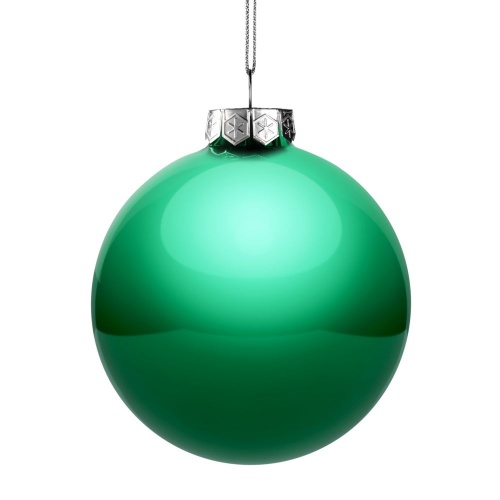 Елочный шар Finery Gloss, 10 см, глянцевый зеленый фото 2