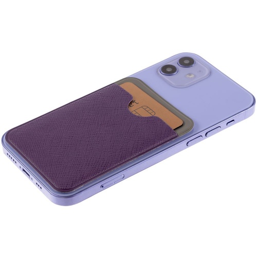 Чехол для карты на телефон Devon, фиолетовый с серым фото 3