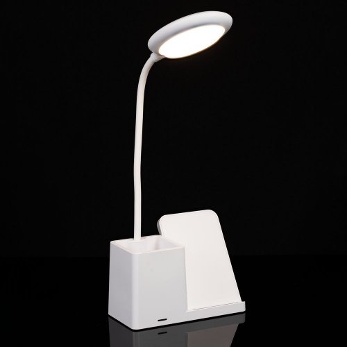 Лампа с органайзером и беспроводной зарядкой writeLight, ver. 2, белая фото 14