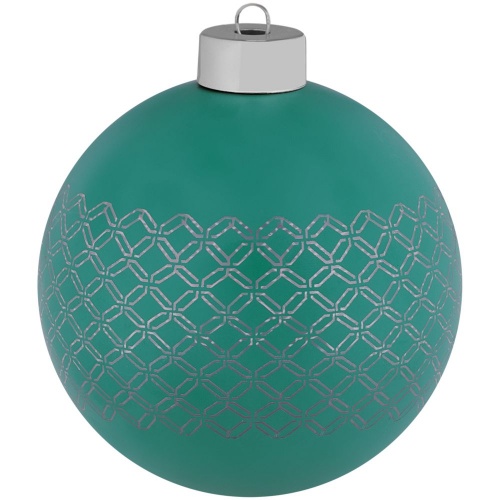 Елочный шар Queen с лентой, 10 см, зеленый фото 2