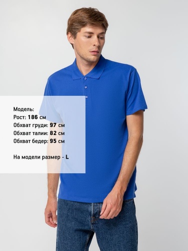 Рубашка поло мужская Spring 210, ярко-синяя (royal) фото 4