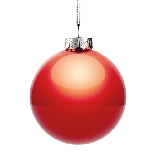 Елочный шар Finery Gloss, 10 см, глянцевый красный фото 2