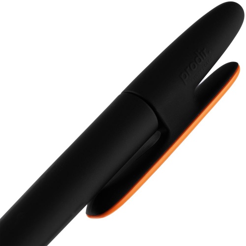 Ручка шариковая Prodir DS5 TRR-P Soft Touch, черная с оранжевым фото 6