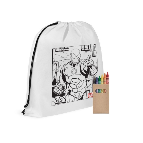 Рюкзак-раскраска с мелками Iron Man, белый фото 2