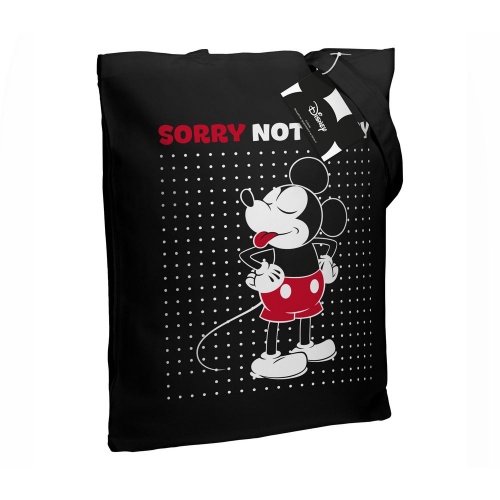 Холщовая сумка «Микки Маус. Sorry», черная фото 3