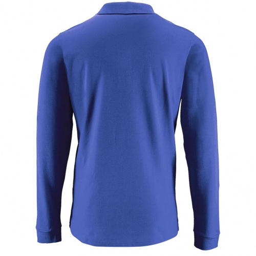 Рубашка поло мужская с длинным рукавом Perfect LSL Men, ярко-синяя фото 2