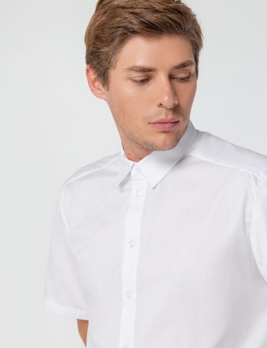 Рубашка мужская с коротким рукавом Collar, белая фото 6