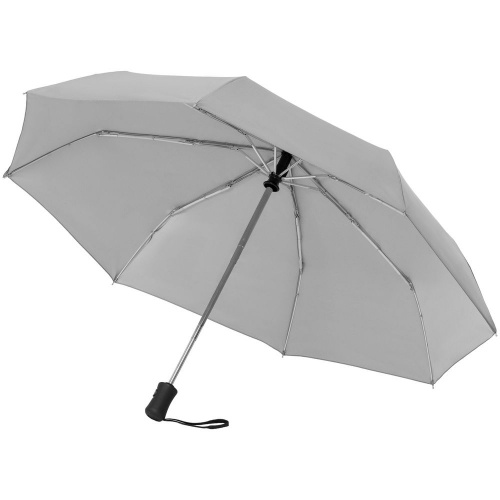 Зонт складной Manifest со светоотражающим куполом, серый фото 3
