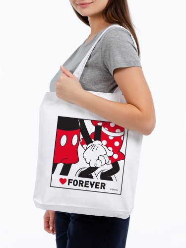Холщовая сумка «Микки и Минни. Love Forever», белая фото 2