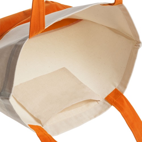 Холщовая сумка Shopaholic, оранжевая фото 4