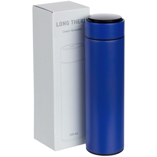 Смарт-бутылка с заменяемой батарейкой Long Therm, синяя фото 8