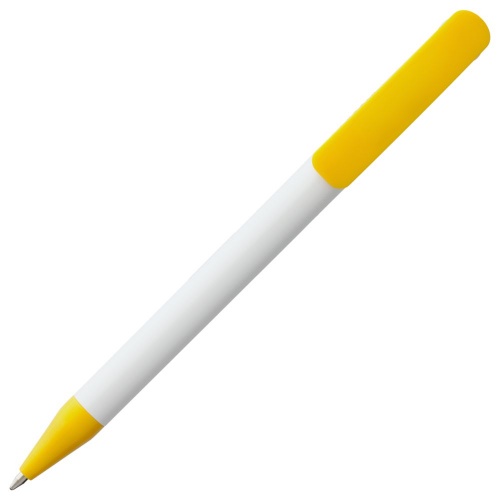 Ручка шариковая Prodir DS3 TPP Special, белая с желтым фото 4