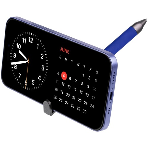 Ручка шариковая Standic с подставкой для телефона, синяя фото 7