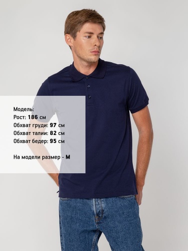 Рубашка поло мужская Virma Stretch, темно-синяя фото 5