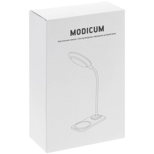 Настольная лампа с беспроводной зарядкой Modicum, белая фото 10