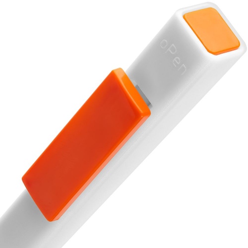 Ручка шариковая Swiper SQ, белая с оранжевым фото 4