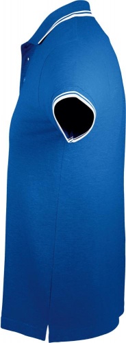Рубашка поло мужская Pasadena Men 200 с контрастной отделкой, ярко-синяя с белым фото 3