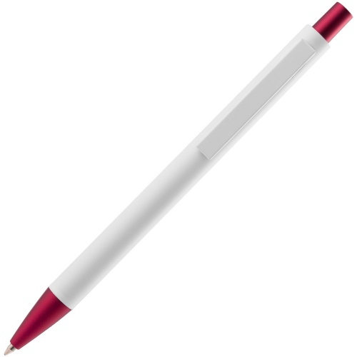 Ручка шариковая Chromatic White, белая с красным фото 3