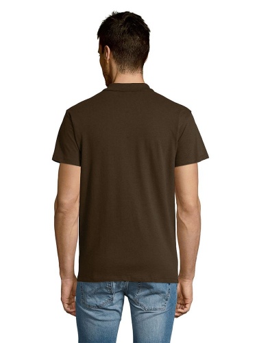 Рубашка поло мужская Summer 170, темно-коричневая (шоколад) фото 5