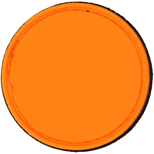 Лейбл из ПВХ с липучкой Menteqo Round, оранжевый неон фото 2