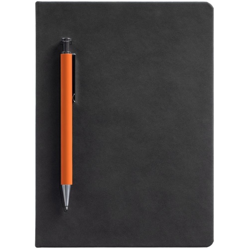 Набор Magnet с ежедневником, черный с оранжевым фото 3